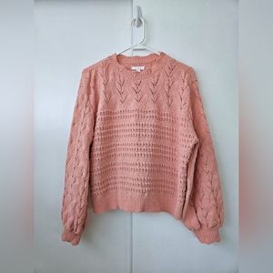 Lauren Conrad blush open knit sweater size Large